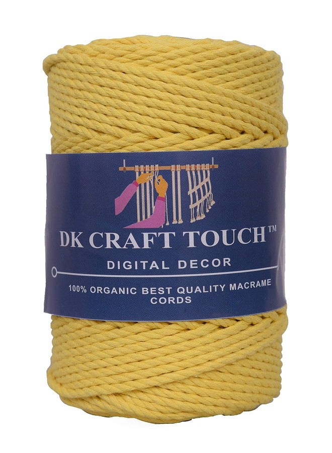 DK Craft Touch خيط قطني ملتوي من دي كي كرافت تاتش 5 مم (50 متر) لأعمال الحرف اليدوية، حبال تعليق النباتات (أصفر ليموني) - Image 4